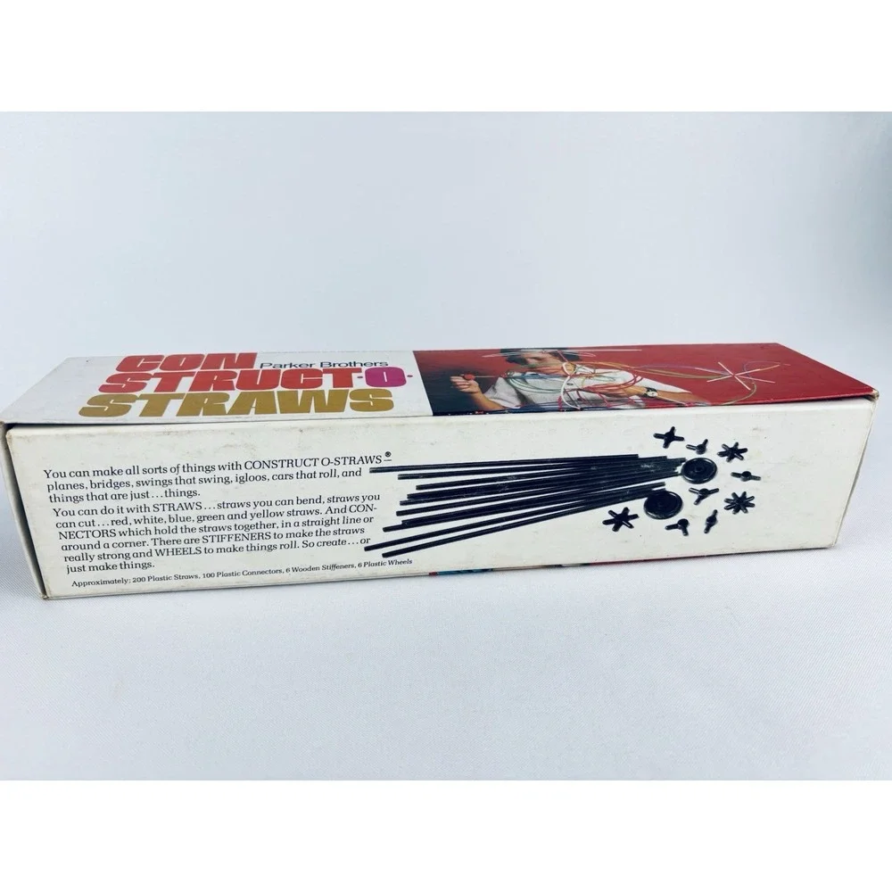Vintage 1974 Parker Brothers‎ Constructo Straws Toy Building Game